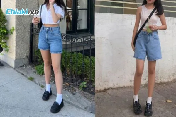Kết hợp gi&agrave;y loafer với quần short