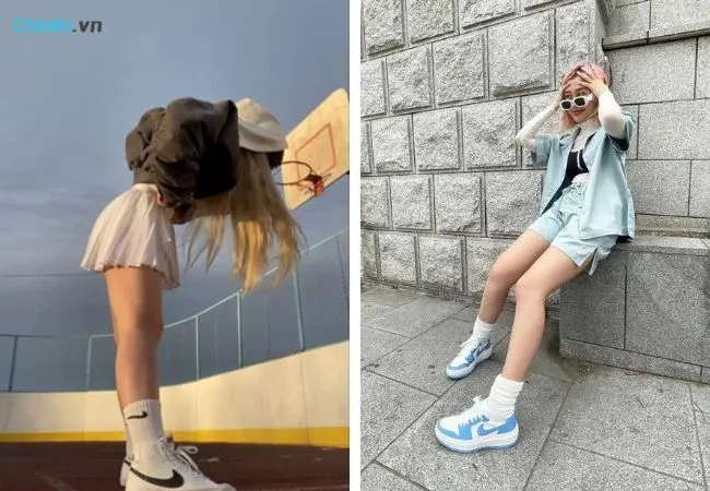 Mix gi&agrave;y Nike Blazer c&ugrave;ng phong c&aacute;ch dịu d&agrave;ng, nữ t&iacute;nh