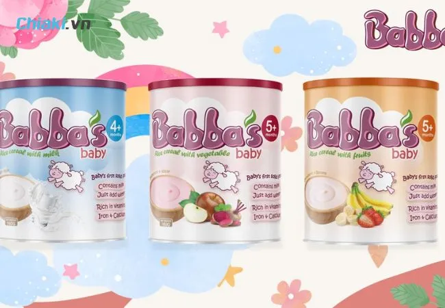 Bột ăn dặm Babba&rsquo;s Baby d&agrave;nh cho b&eacute; 5M+