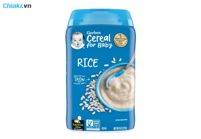 Bột ăn dặm cho b&eacute; 4 th&aacute;ng Gerber Cereal