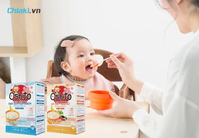 Bột ăn dặm cho trẻ 5 th&aacute;ng tuổi OSHITO