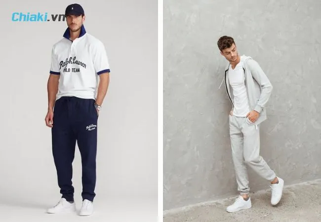 C&aacute;ch phối đồ với gi&agrave;y trắng cho nam c&ugrave;ng quần jogger nam