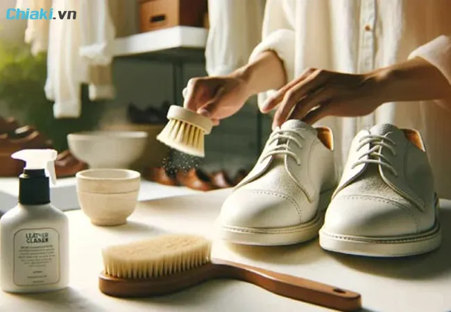 Nguy&ecirc;n nh&acirc;n khiến gi&agrave;y da trắng bị ố v&agrave;ng