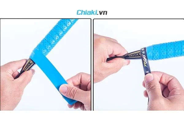 Quấn băng xuống phần dưới c&aacute;n vợt