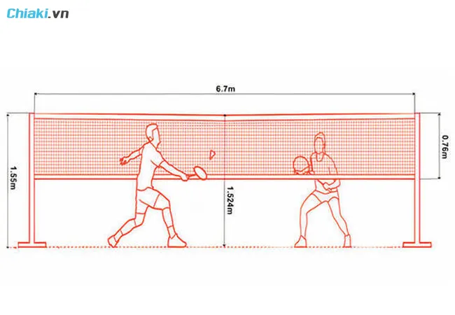K&iacute;ch thước lưới v&agrave; cột lưới