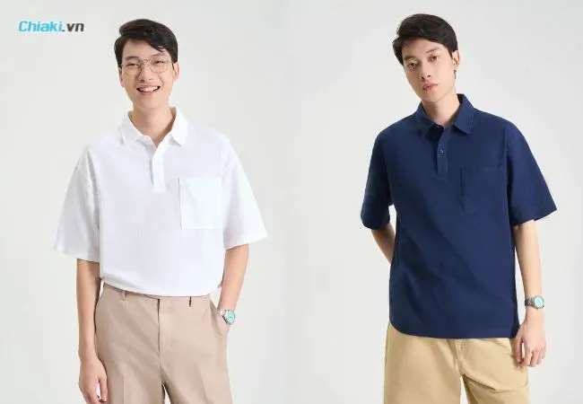 &Aacute;o Polo nam form rộng c&oacute; t&uacute;i
