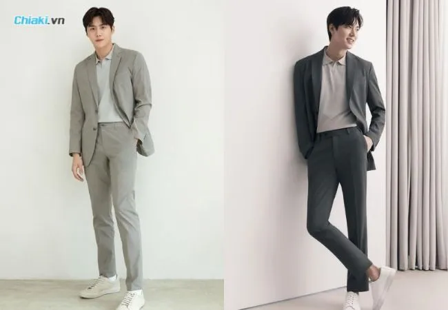 &Aacute;o Polo nam phối Blazer lịch l&atilde;m v&agrave; sang trọng