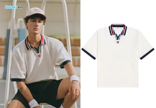 &Aacute;o Polo oversize nam cổ viền