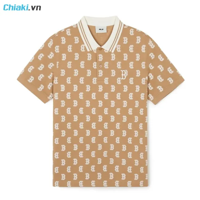 &aacute;o polo trung ni&ecirc;n MLB Classic Mono Front Pattern