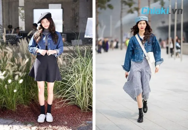 C&aacute;ch phối đồ với mũ nồi v&agrave; denim jacket