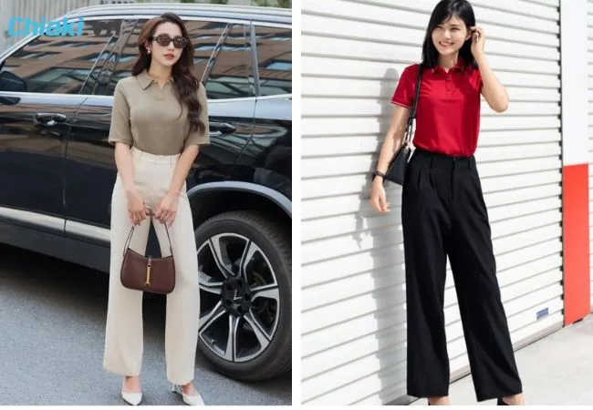 Phối quần &acirc;u su&ocirc;ng c&ugrave;ng &aacute;o polo