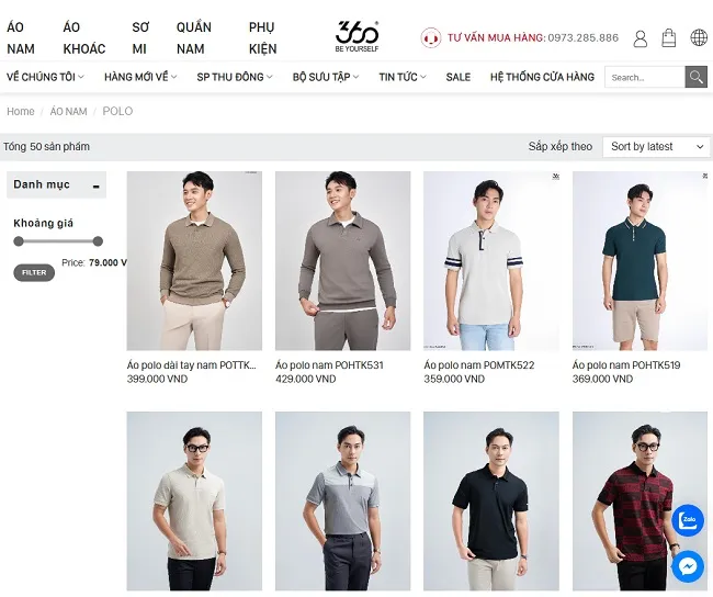 Shop &aacute;o polo nam - 360 Boutique