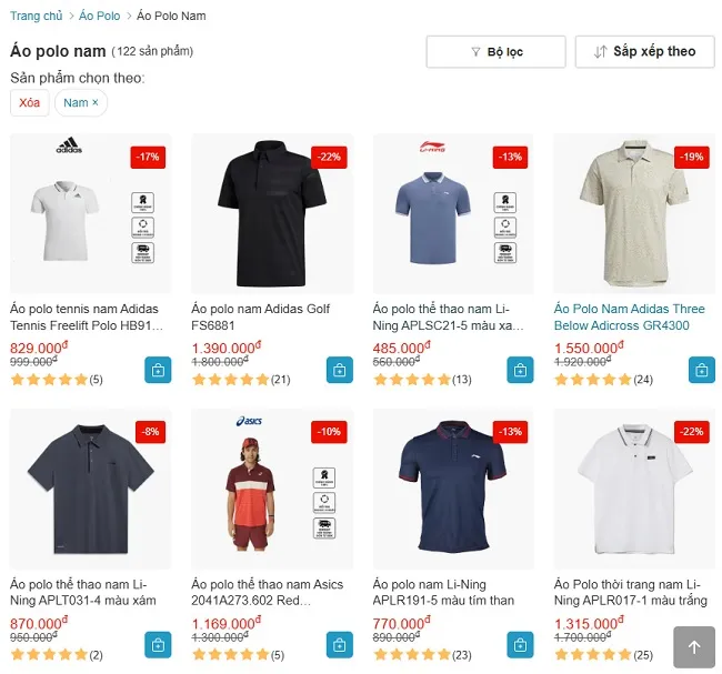 Shop &aacute;o polo nam - Chiaki