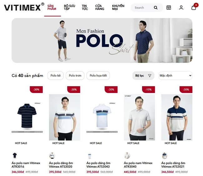Shop &aacute;o polo nam - Vitimex