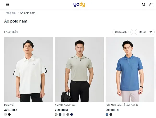 Shop &aacute;o polo nam - Yody