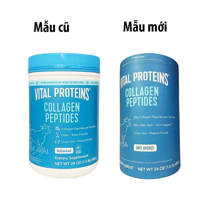 Bột Collagen Vital Proteins Collagen Peptides Unflavored mẫu cũ v&agrave; mẫu mới