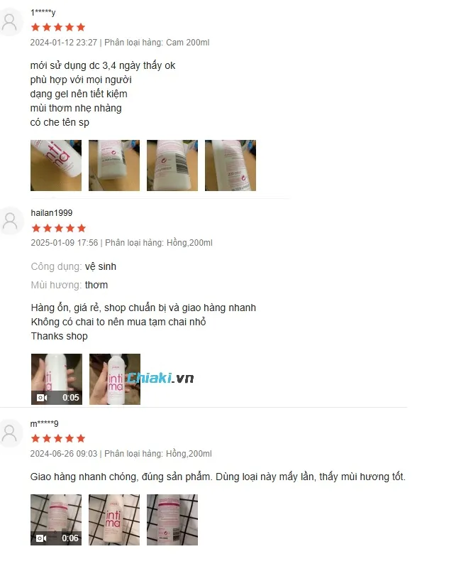 Đ&aacute;nh gi&aacute; của người d&ugrave;ng về dung dịch vệ sinh intima m&agrave;u hồng
