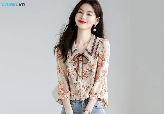 C&aacute;c kiểu &aacute;o sơ mi nữ tay lỡ đẹp H&agrave;n Quốc