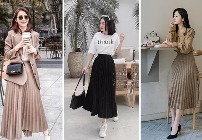 Ch&acirc;n v&aacute;y xếp ly mặc với &aacute;o g&igrave; đẹp