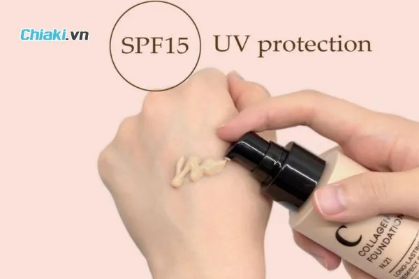 Kem nền chống nắng PrettySkin sản phẩm chứa Collagen gi&uacute;p căng b&oacute;ng da