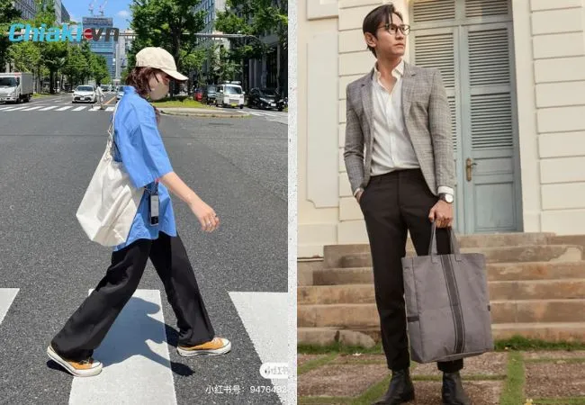 Kết hợp t&uacute;i Tote với set đồ c&ocirc;ng sở