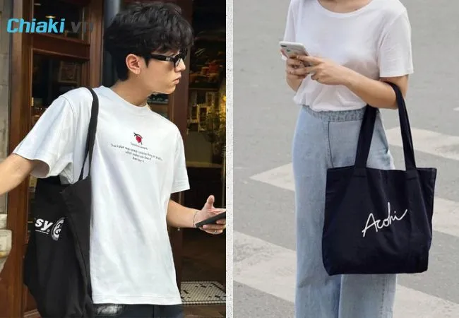 Mix t&uacute;i Tote v&agrave; &aacute;o ph&ocirc;ng đơn giản