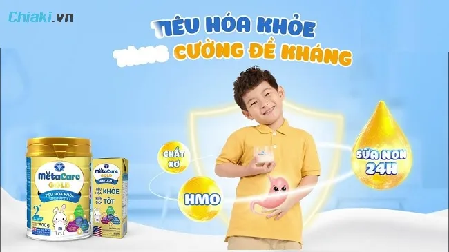Ưu điểm của sữa Metacare l&agrave; hỗ trợ trẻ ti&ecirc;u h&oacute;a tốt, tăng sức đề kh&aacute;ng