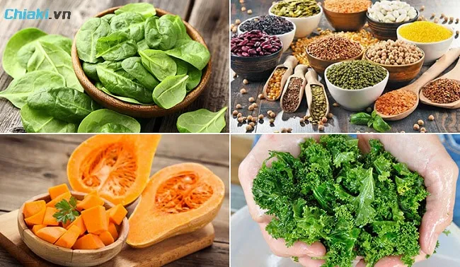 Rau Củ nhiều sắt, vitamin C, chất xơ v&agrave; kho&aacute;ng chất