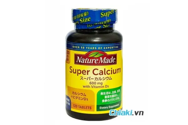 Canxi cho b&agrave; bầu dạng vi&ecirc;n Nature Made Super Calcium with Vitamin D 600mg