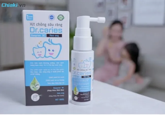 Chai xịt chống s&acirc;u răng cho b&eacute; Dr.caries&nbsp;sử dụng được cho cả trẻ em từ 1 tuổi trở l&ecirc;n