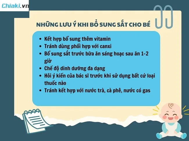 Một số lưu &yacute; khi bổ sung sắt cho trẻ tại nh&agrave;