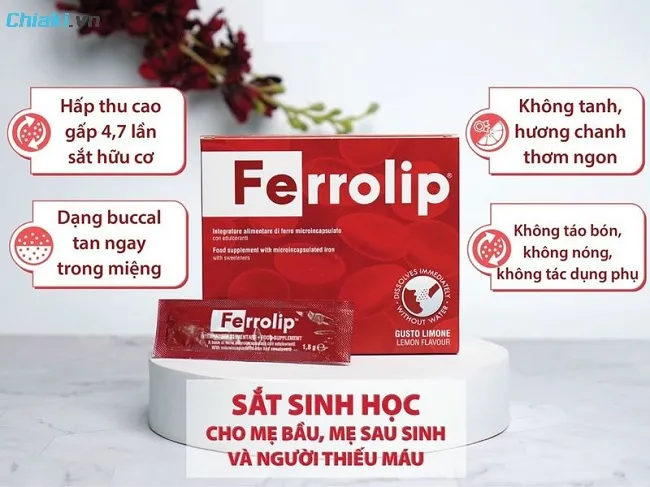 Sắt Ferrolip sắt sinh học an to&agrave;n, hiệu quả v&agrave; ph&ugrave; hợp cho b&agrave; bầu