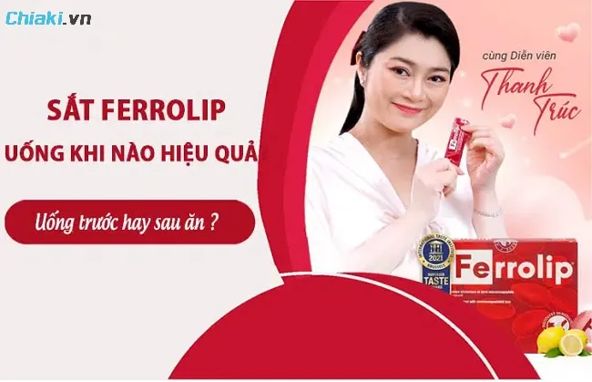 Sắt Ferrolip th&igrave; c&oacute; thể uống sau bữa ăn nếu b&agrave; bầu dễ buồn n&ocirc;n