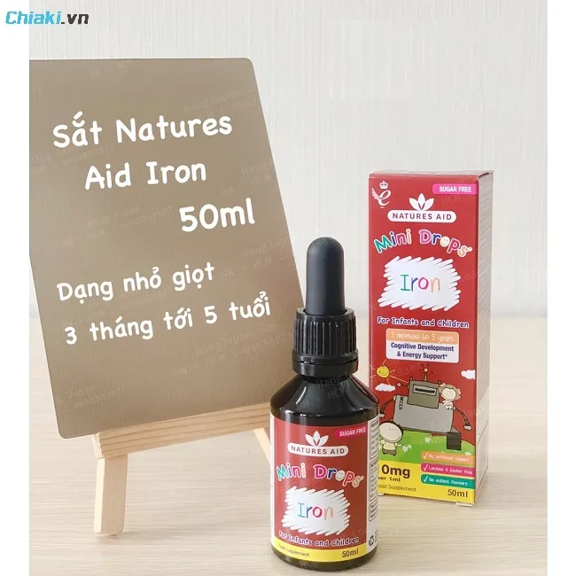 Sắt Natures Aid Iron dạng giọt cho b&eacute; từ 3 th&aacute;ng tuổi hỗ trợ bổ sắt, tăng đề kh&aacute;ng