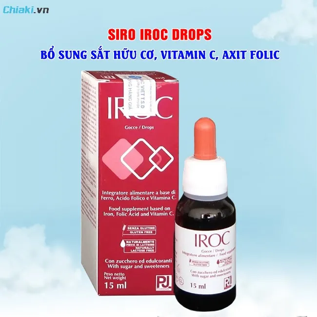 Sắt siro Iroc cho trẻ từ 0 th&aacute;ng tuổi cần thiết cho c&aacute;c hoạt động cơ thể