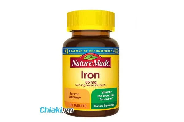 Vi&ecirc;n uống hỗ trợ bổ sung sắt Nature Made Iron 65mg