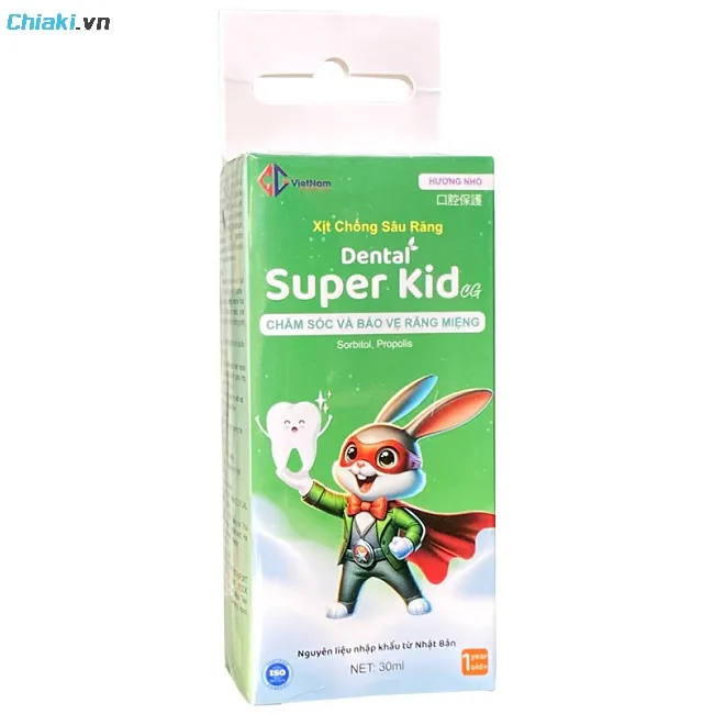 Xịt chống s&acirc;u răng cho trẻ từ 2 tuổi Dental Super Kid hỗ trợ ngăn ngừa s&acirc;u răng