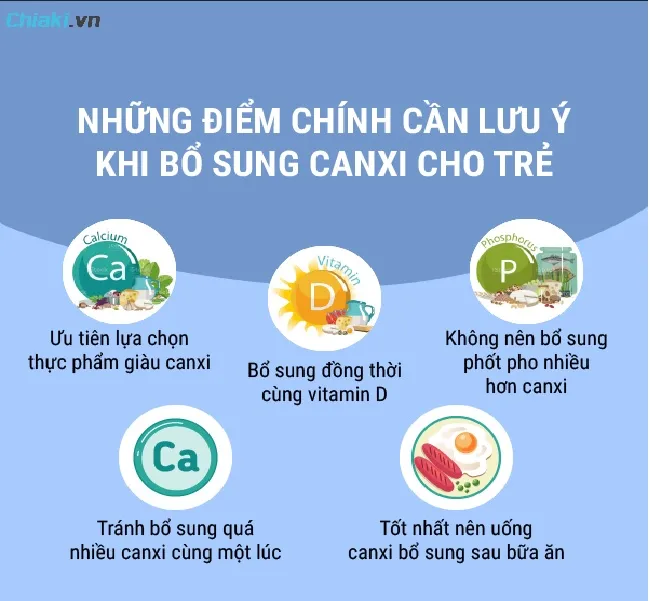Một số lưu &yacute; khi bổ sung canxi cho b&eacute;