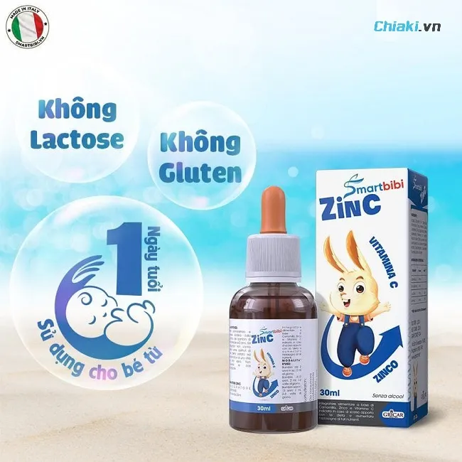 Siro bổ sung Kẽm v&agrave; vitamin C Smartbibi Zinc d&agrave;nh cho trẻ từ 0 - 12 tuổi