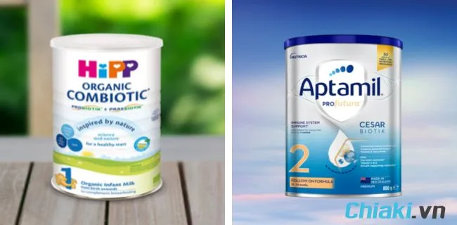 so s&aacute;nh sữa HiPP v&agrave; Aptamil