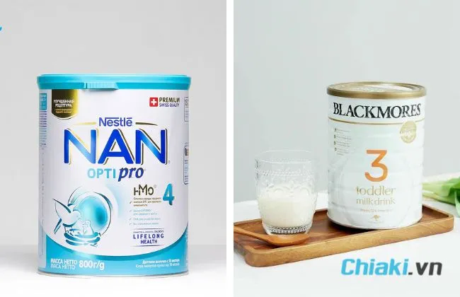 So s&aacute;nh sữa NAN v&agrave; Blackmores