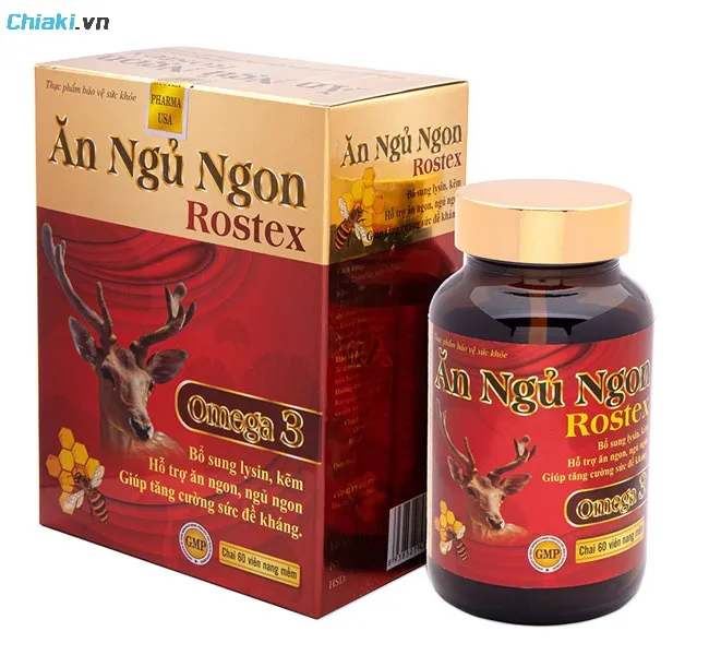 Vi&ecirc;n uống ăn ngủ ngon Rostex hỗ trợ tăng cường thể lực