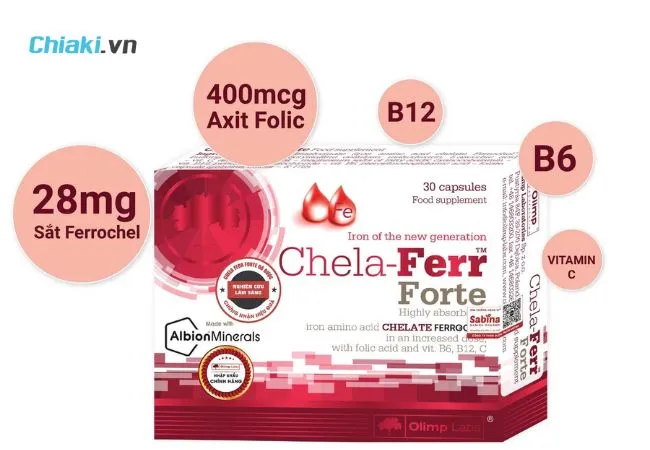 Vi&ecirc;n sắt cho b&agrave; bầu Chela Ferr Forte l&agrave; d&ograve;ng sắt hữu cơ