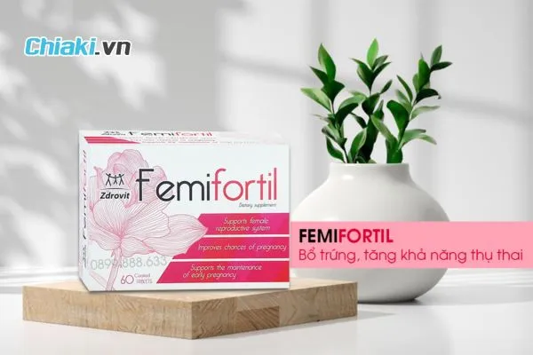 Vi&ecirc;n uống Femifortil hỗ trợ trứng khỏe, tăng khả năng thụ thai