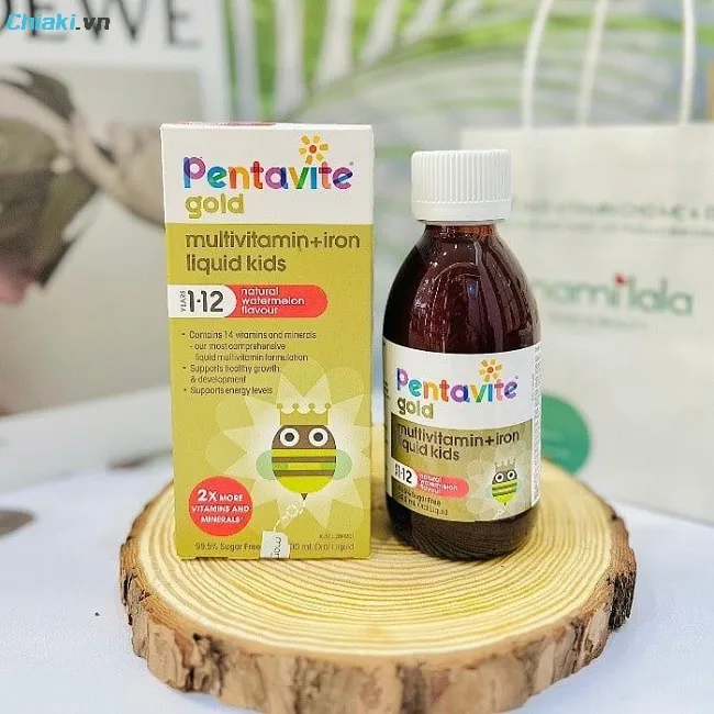 Vitamin tổng hợp v&agrave; Sắt Pentavite Gold cho b&eacute; từ 1 tuổi