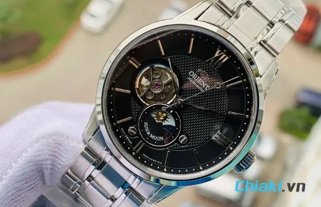 Đồng hồ Orient Sun & Moon automatic Black Dial RA-AS0002B