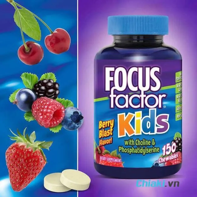 Thuốc bổ n&atilde;o tăng cường tr&iacute; nhớ cho học sinh Focus Factor Kids