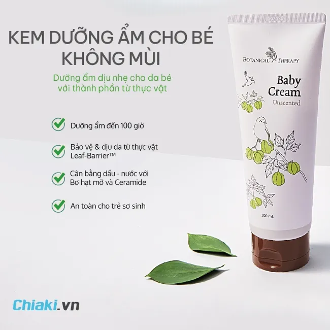 Kem dưỡng ẩm da mặt cho trẻ sơ sinh Botanical Therapy Baby Cream bảo vệ l&agrave;n da mềm mịn của b&eacute;