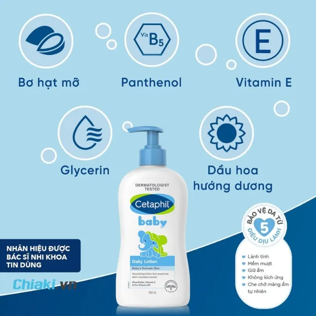 Kem dưỡng ẩm Cetaphil Baby Daily Lotion được thiết kế d&agrave;nh ri&ecirc;ng cho l&agrave;n da mỏng của b&eacute;