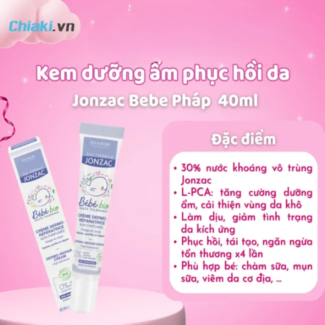 Kem dưỡng ẩm cho em b&eacute; sơ sinh Eau Thermale Jonzac B&eacute;b&eacute; phục hồi da hiệu quả